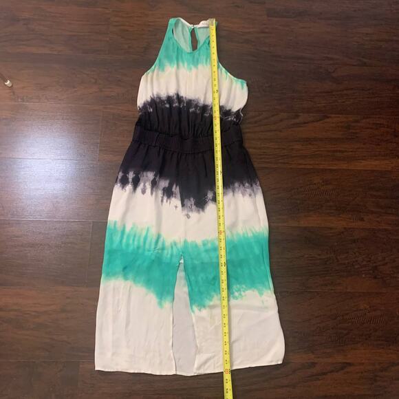 A.L.C. Tallulah white green & navy tie-dye sleeveless silk midi dress size 6 - Picture 12 of 15